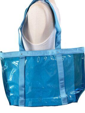 Dolce & Gabbana light blue PVC Tote Summer Pool Beach Bag, Mandalay Design
